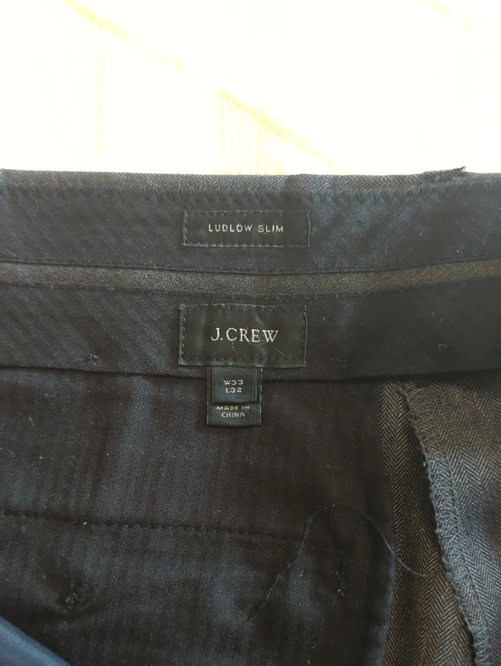 J. Crew Ludlow Italian Wool Herringbone Suit Pants